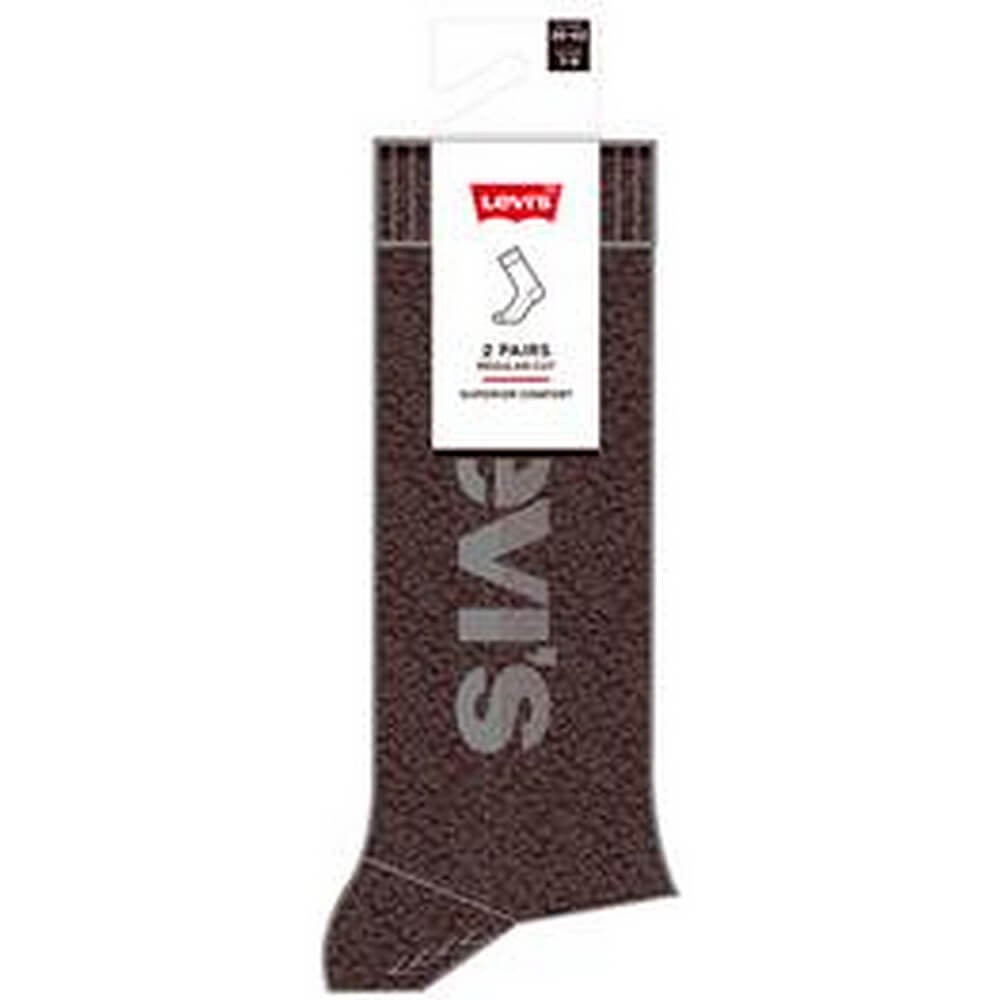 Ponožky Levis Reg Cut Diagonal Logo 2 páry tmavošedé/čierne