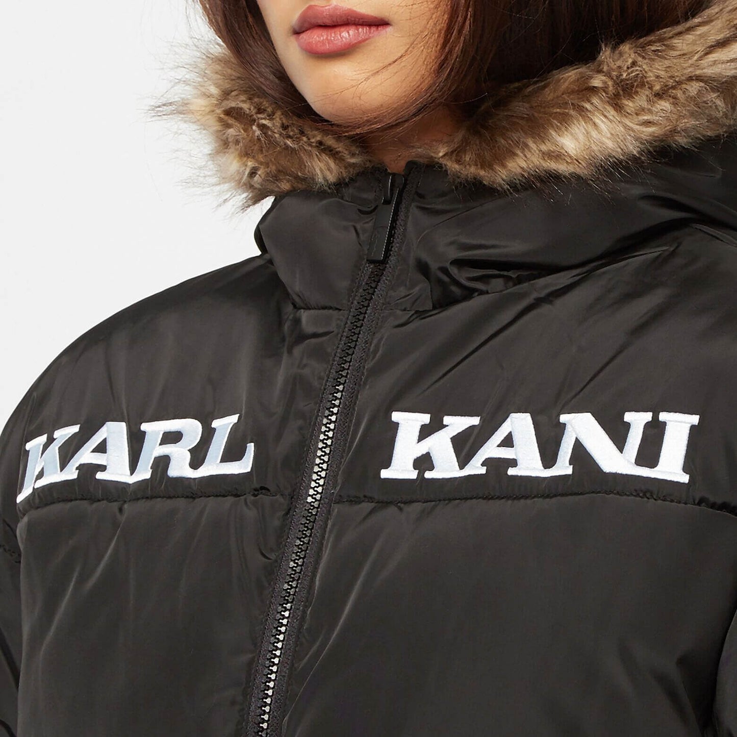 Karl Kani Retro Hooded Puffer Jacket Black