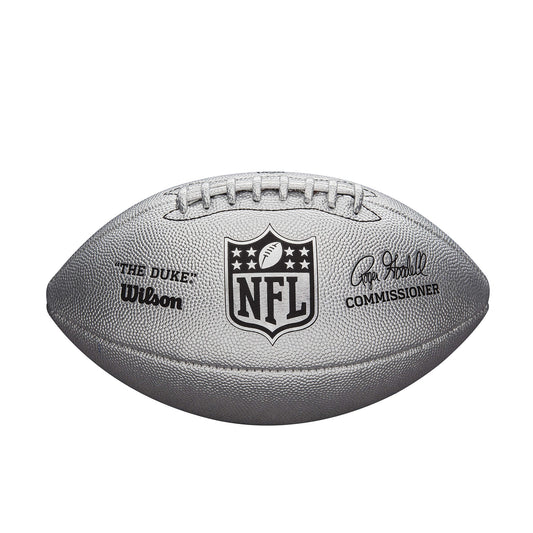 Wilson NFL Duke Metallic Edition Official Size Football Silver