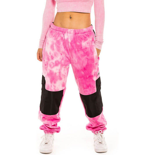GRIMEY WEAR SPACE LADY GIRL POLAR FLEECE BLEACHED PANTS BLEACHED PINK