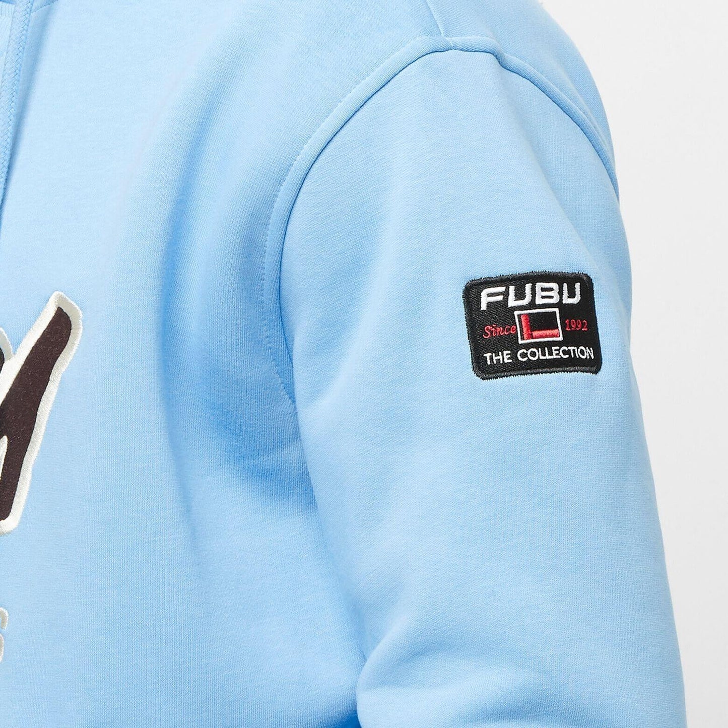 FUBU Sprts Hooded Sweatshirt light blue/brown/off white