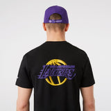 NEW ERA tričko NBA Neon tee LOS ANGELES LAKERS Black