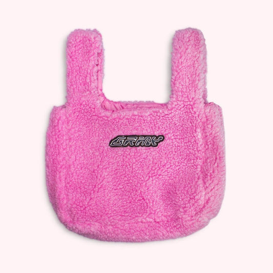 Grimey Wear Space Lady Girl Sherpa Handbag Pink