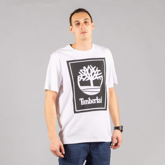 Timberland Yc Ss Stack Logo T-Shirt White/Black