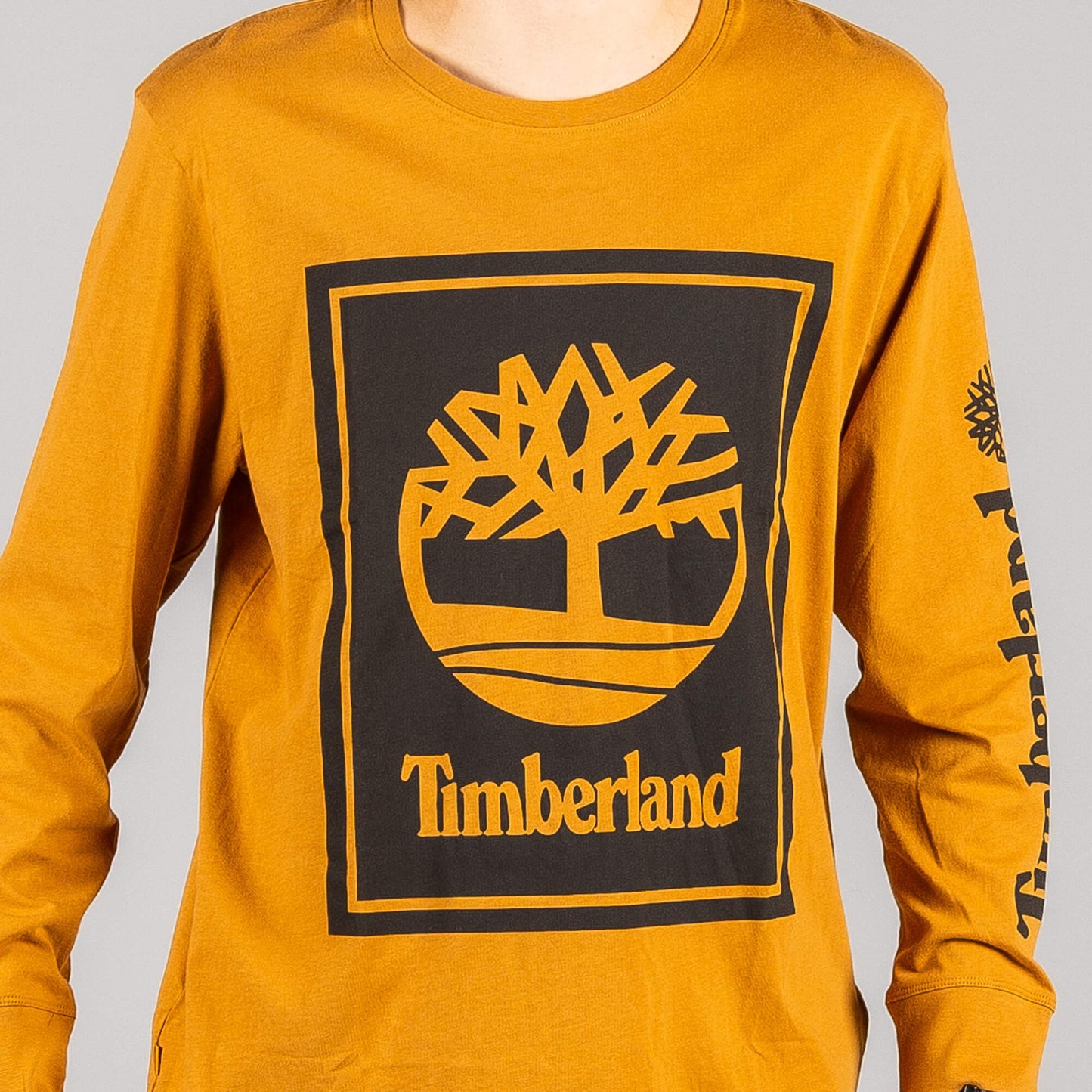 Timberland Ls Stack Logo Tee Wheat