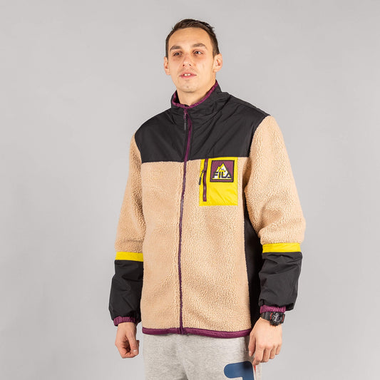 FILA YAIR blocked sherpa jacket cuban sand/black/warm olive