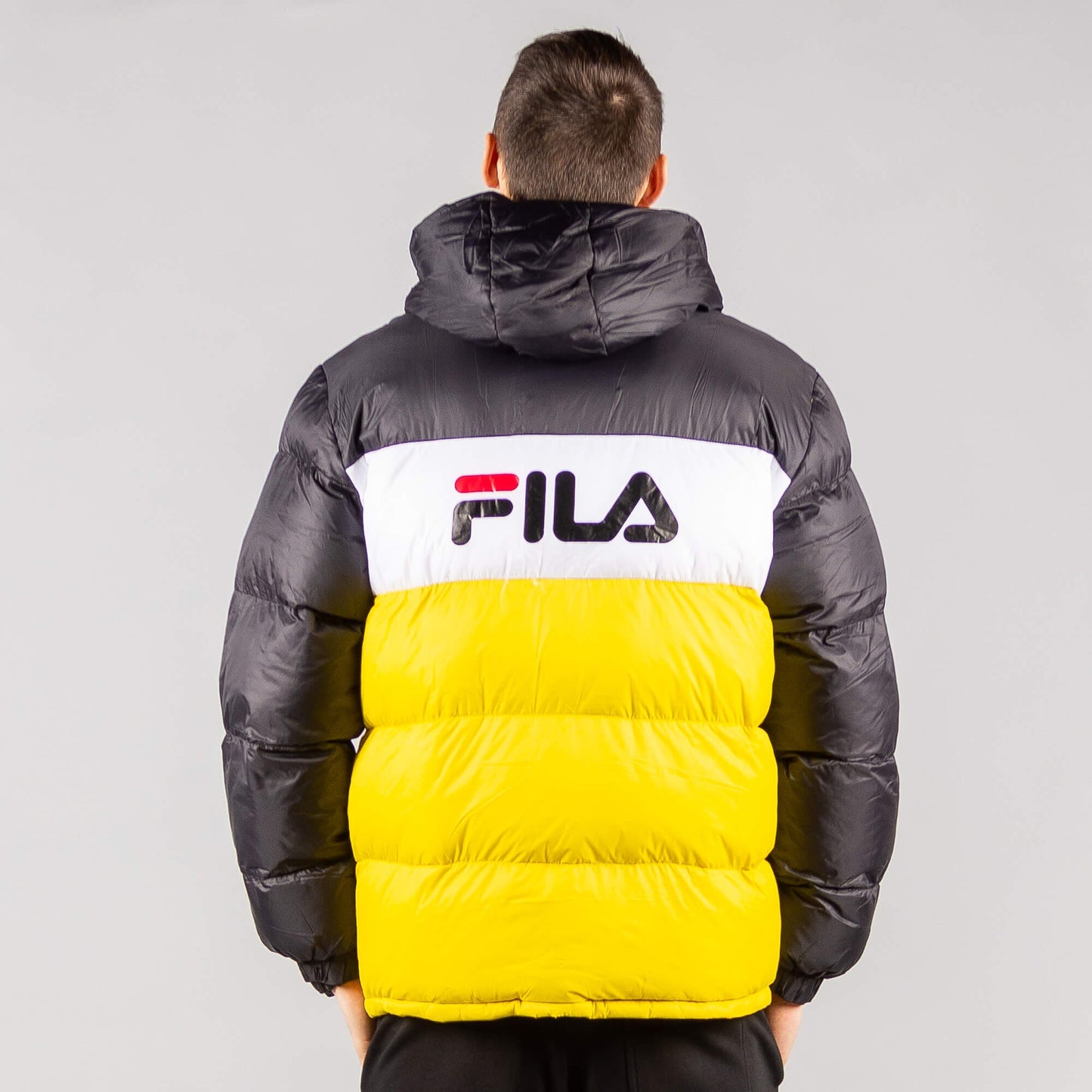 FILA SCOOTER puff jacket black/olive/white