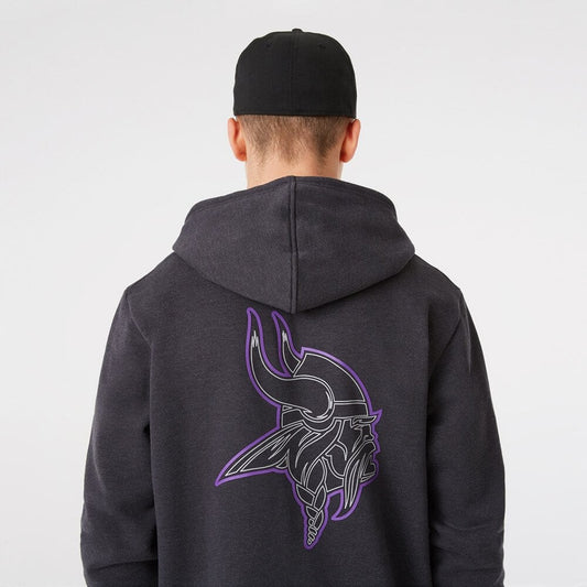 NEW ERA mikina NFL Outline logo po hoody MINNESOTA VIKINGS Grey