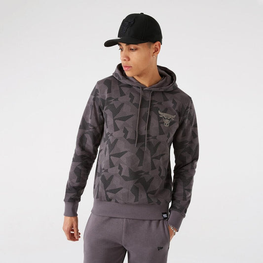 NEW ERA mikina NBA Geometric Camo hoody CHICAGO BULLS Grey