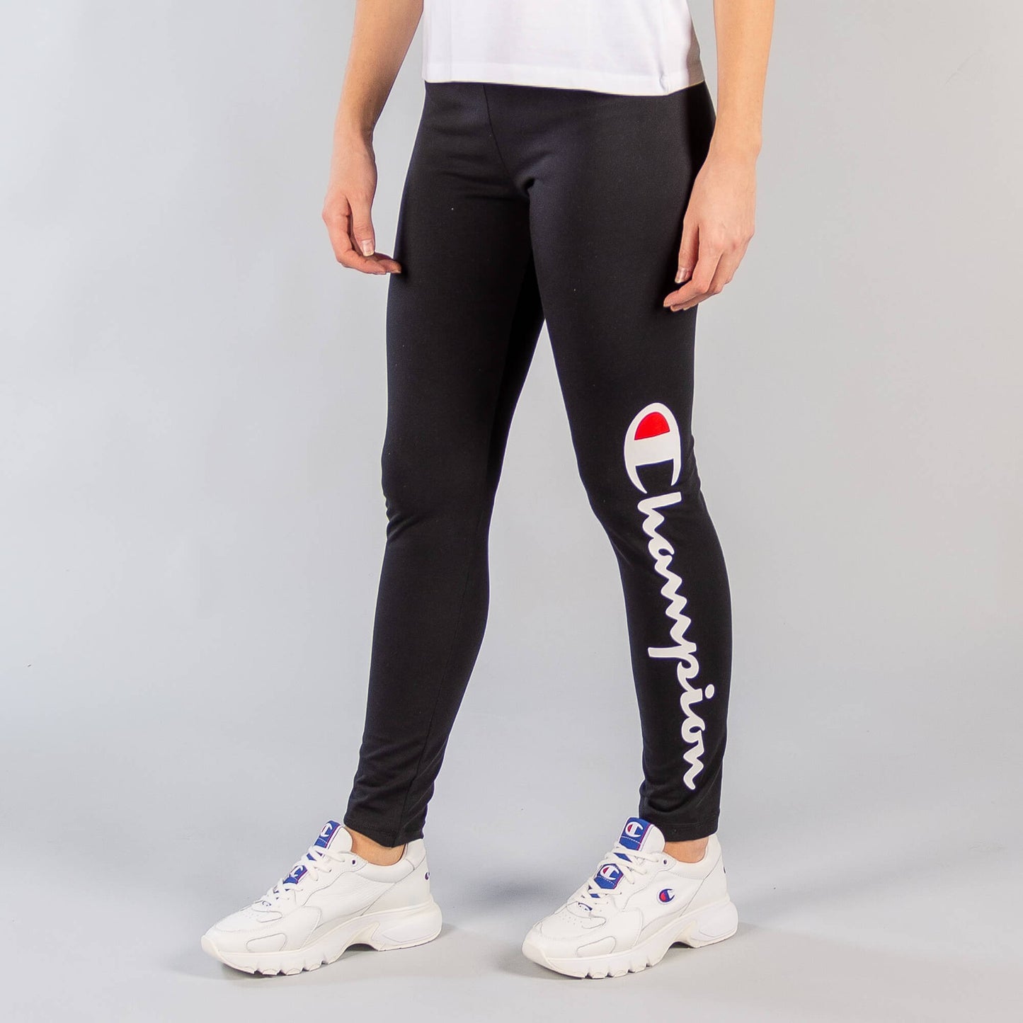 Champion Logo 7/8 Leggings Athletic Fit Black