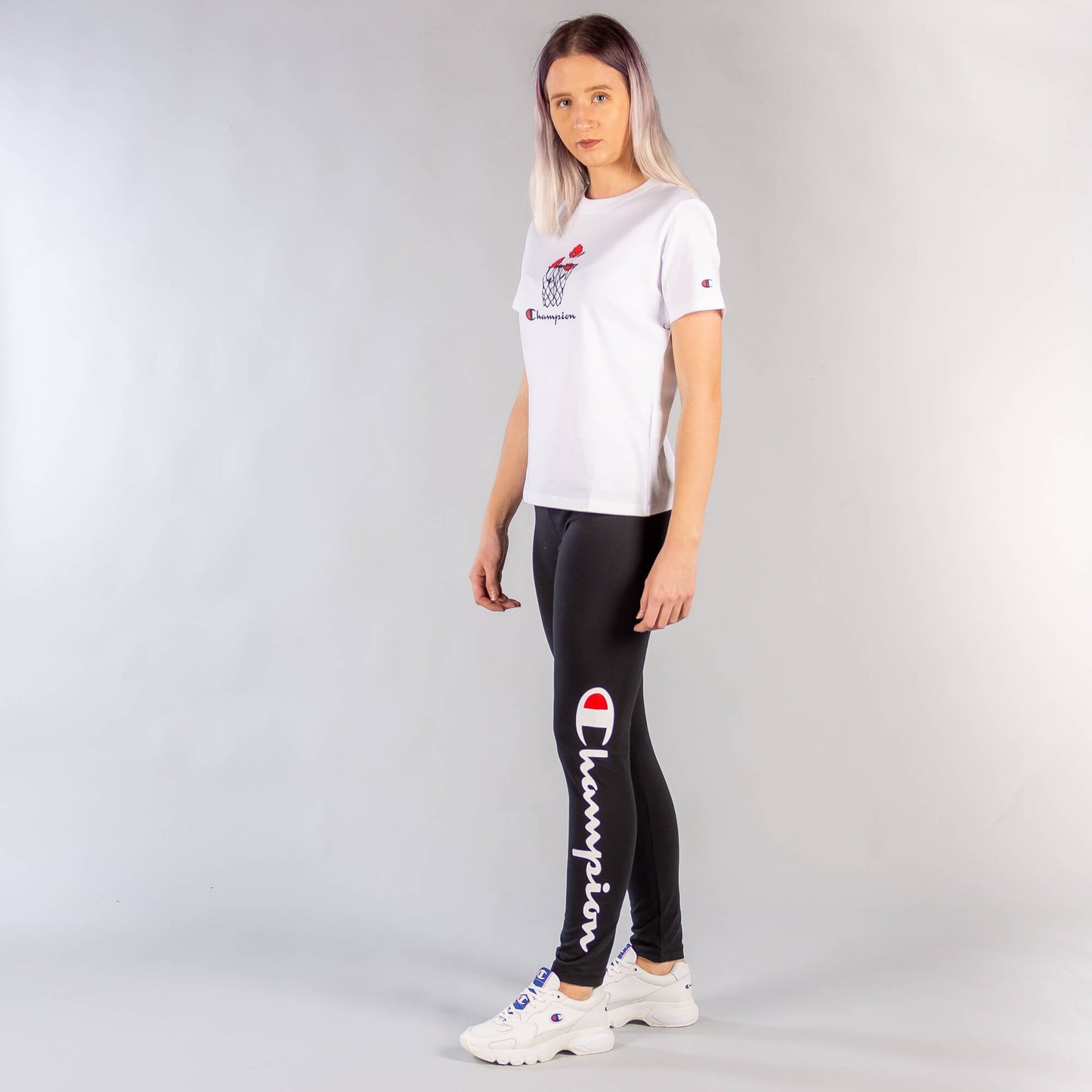 Champion Logo 7/8 Leggings Athletic Fit Black