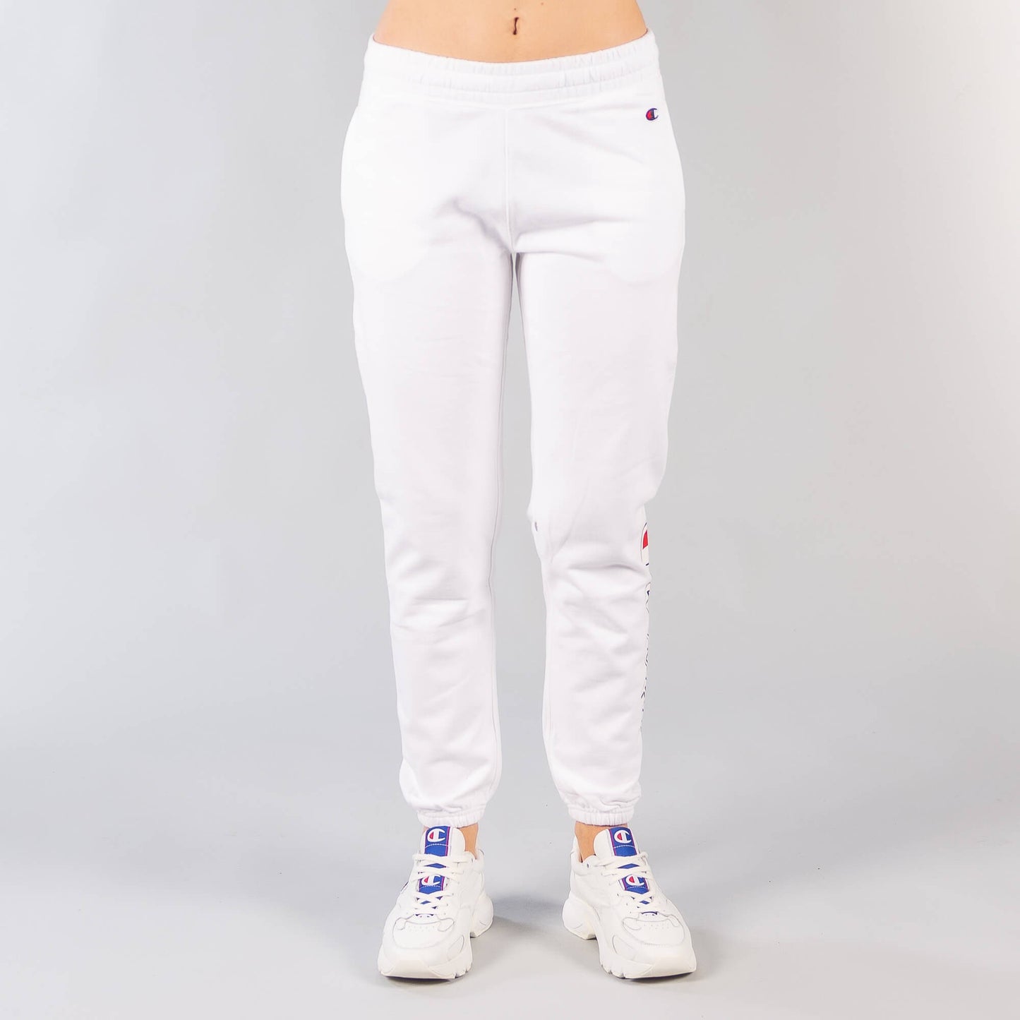 Champion Logo Elastic Cuff Pants Custom Fit White