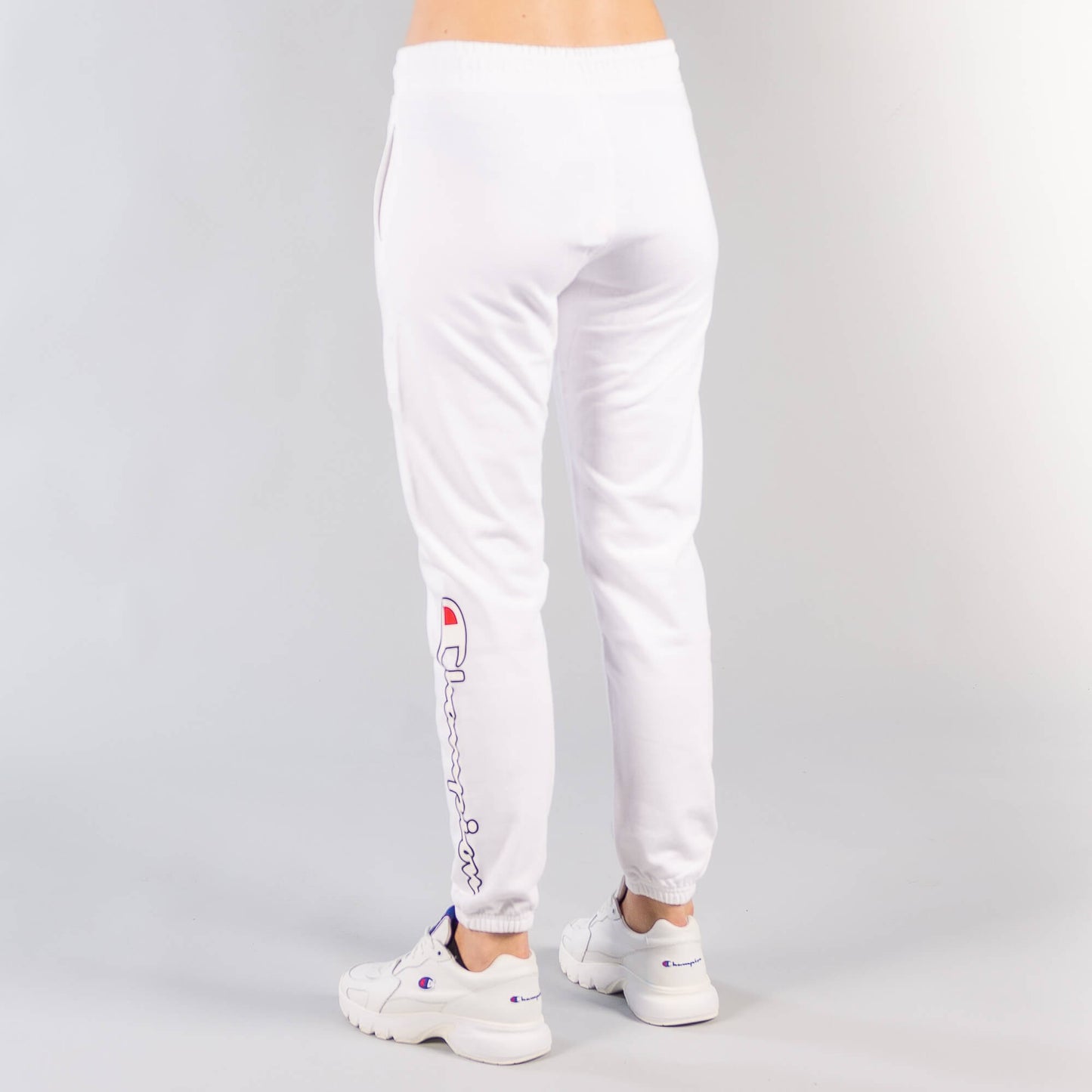 Champion Logo Elastic Cuff Pants Custom Fit White