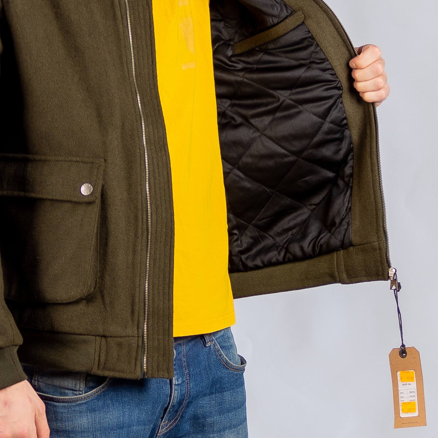 Shine Original Dexter Wool Bomber Jacket Dk. Army