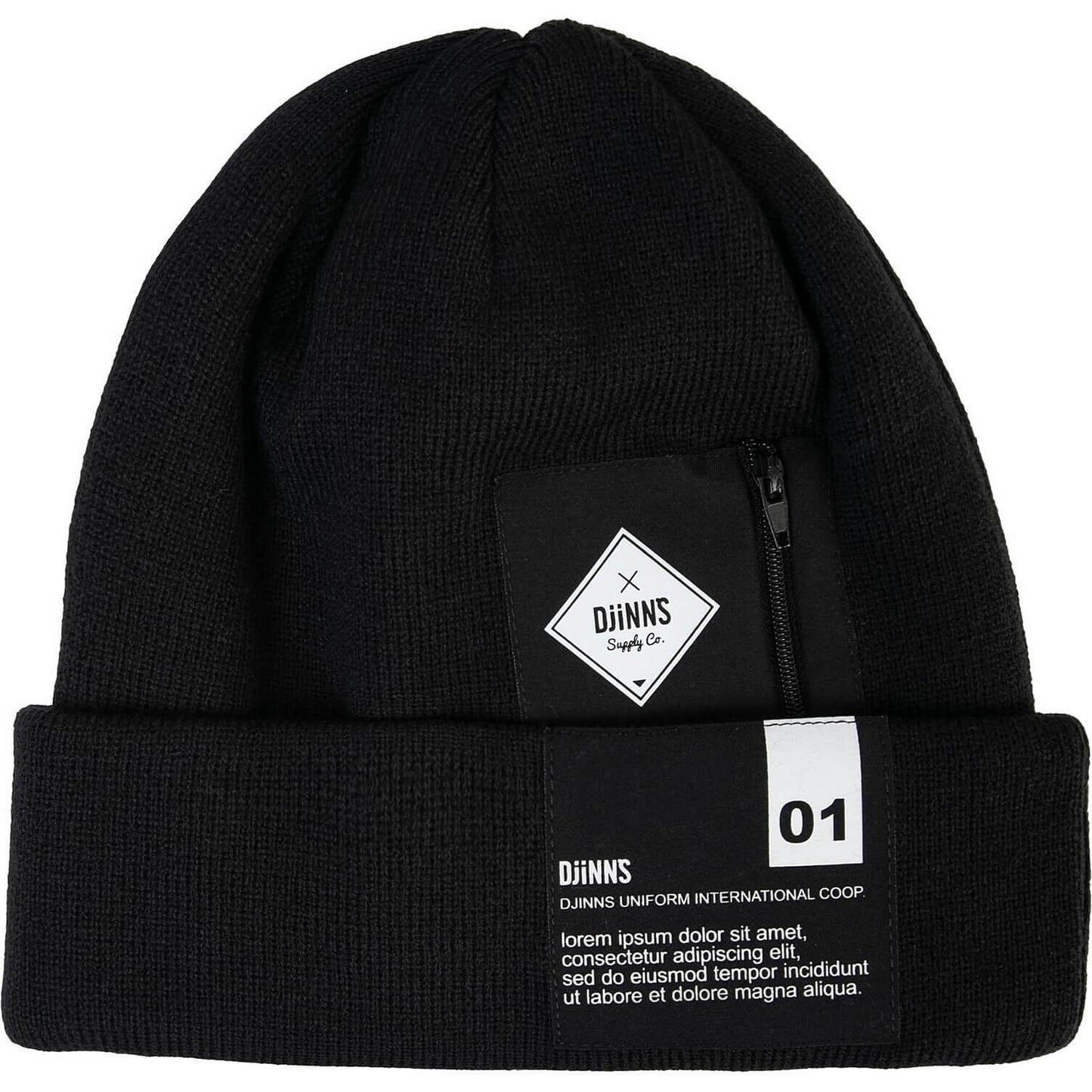 Djinn's Basic Beanie Lorem Pocket Black