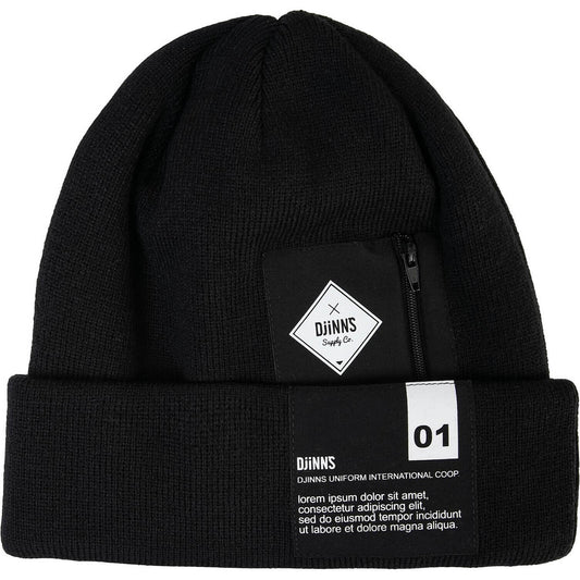 Djinn's Basic Beanie Lorem Pocket Black
