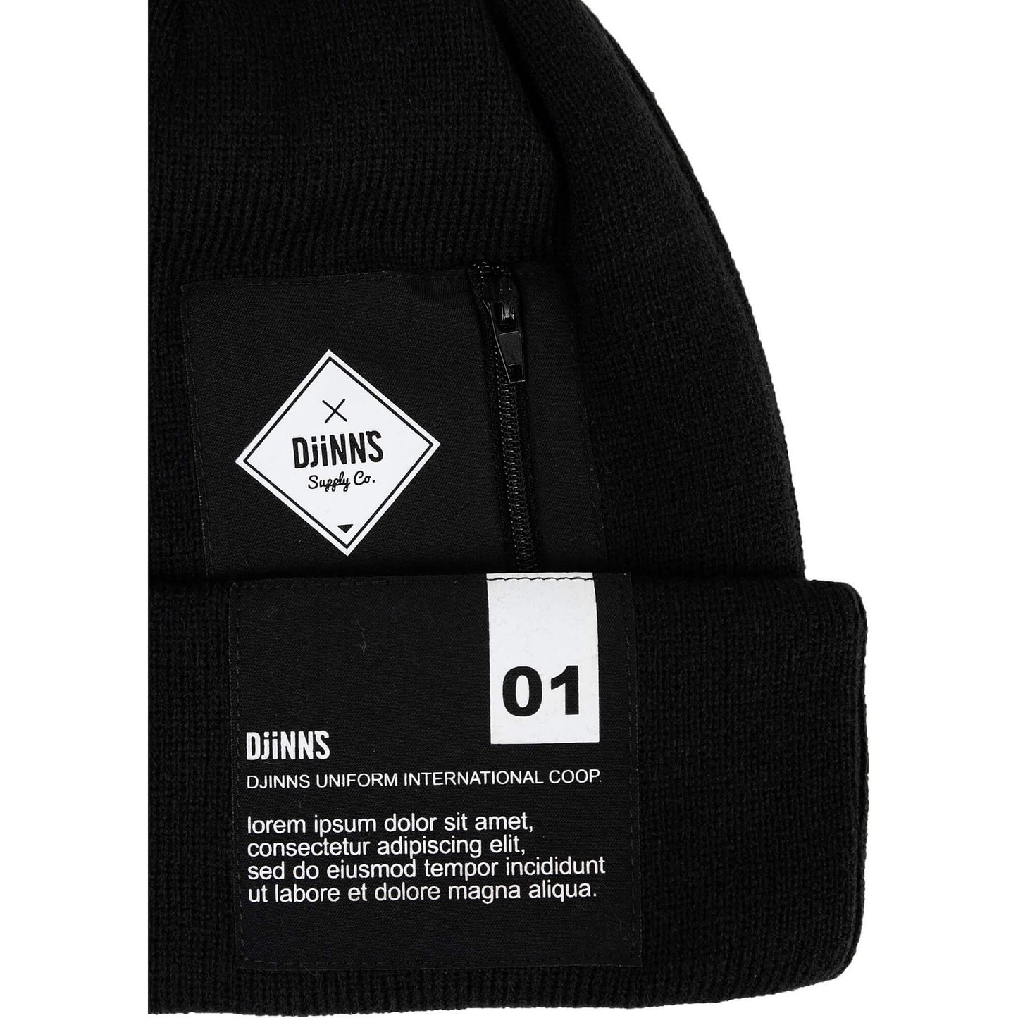 Djinn's Basic Beanie Lorem Pocket Black