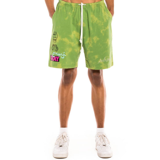 Šortky Grimey Wear Day Dreamer Bleached Sweatshorts zelené
