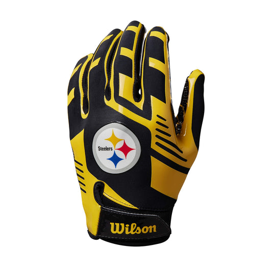 Wilson YTH NFL Stretch Fit Gloves Pittsburgh Steelers (Sz. Kids)