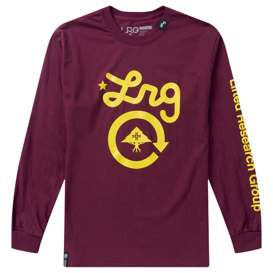 LRG CYCLE LOGO RESEARCH LS TEE BURGUNDY