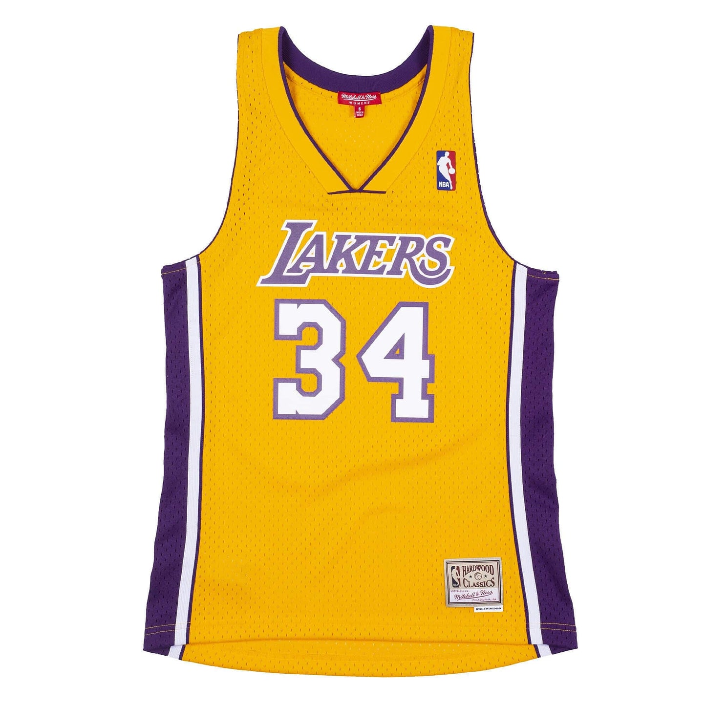 Mitchell & Ness NBA Womens Swingman Jersey LOS ANGELES LAKERS SHAQUILLE O'NEAL LIGHT GOLD