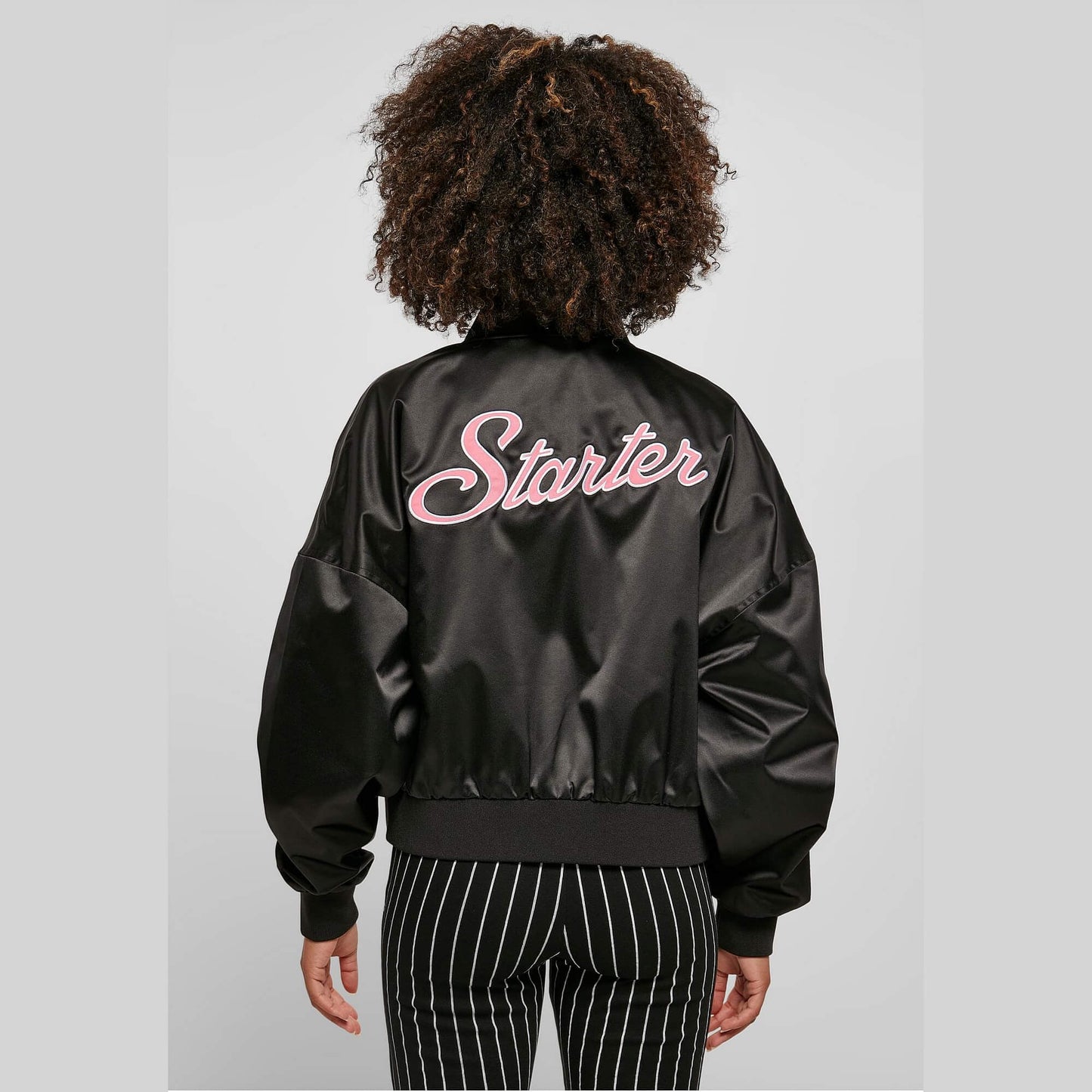 Ladies Starter Satin College Jacket black