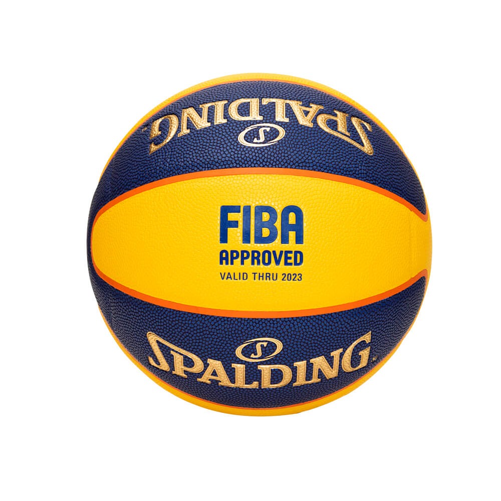 Spalding TF-33 Gold - Yellow/Blue Rubber Basketball (size 6 weight 7)