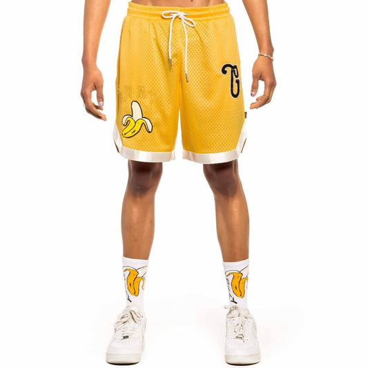 GRMY GRIMEY WEAR JUNGLE PUNCH RUNNING SHORTS YELLOW