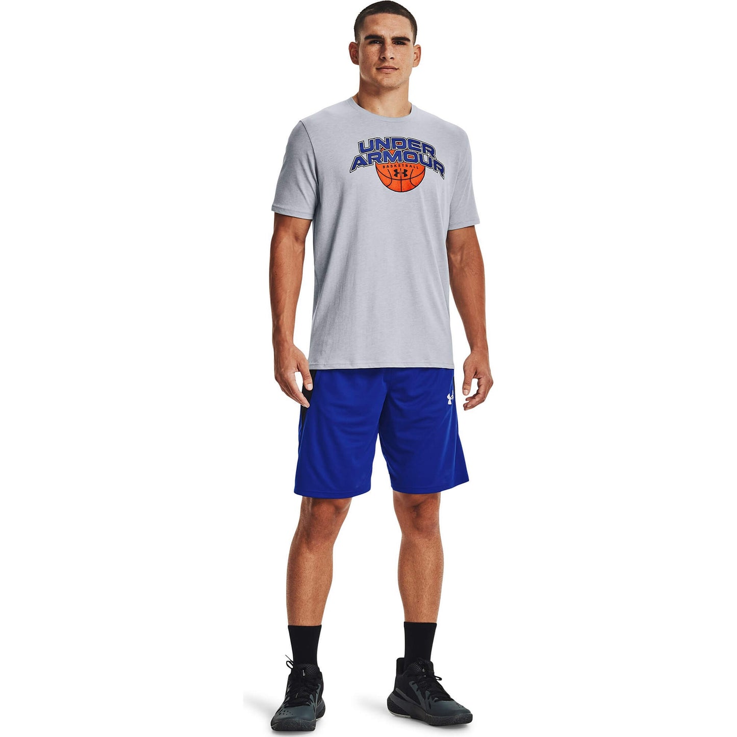 Under Armour tričko Basketball Branded Wordmark Short Sleeve Grey