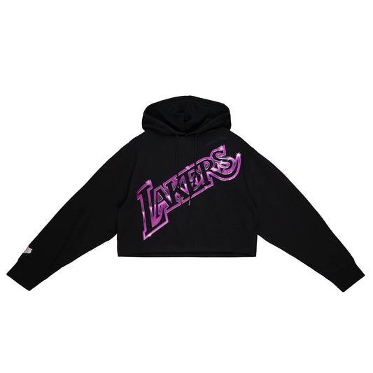 Mitchell & Ness NBA W BIG FACE 4.0 CROP HOODIE LOS ANGELES LAKERS BLACK