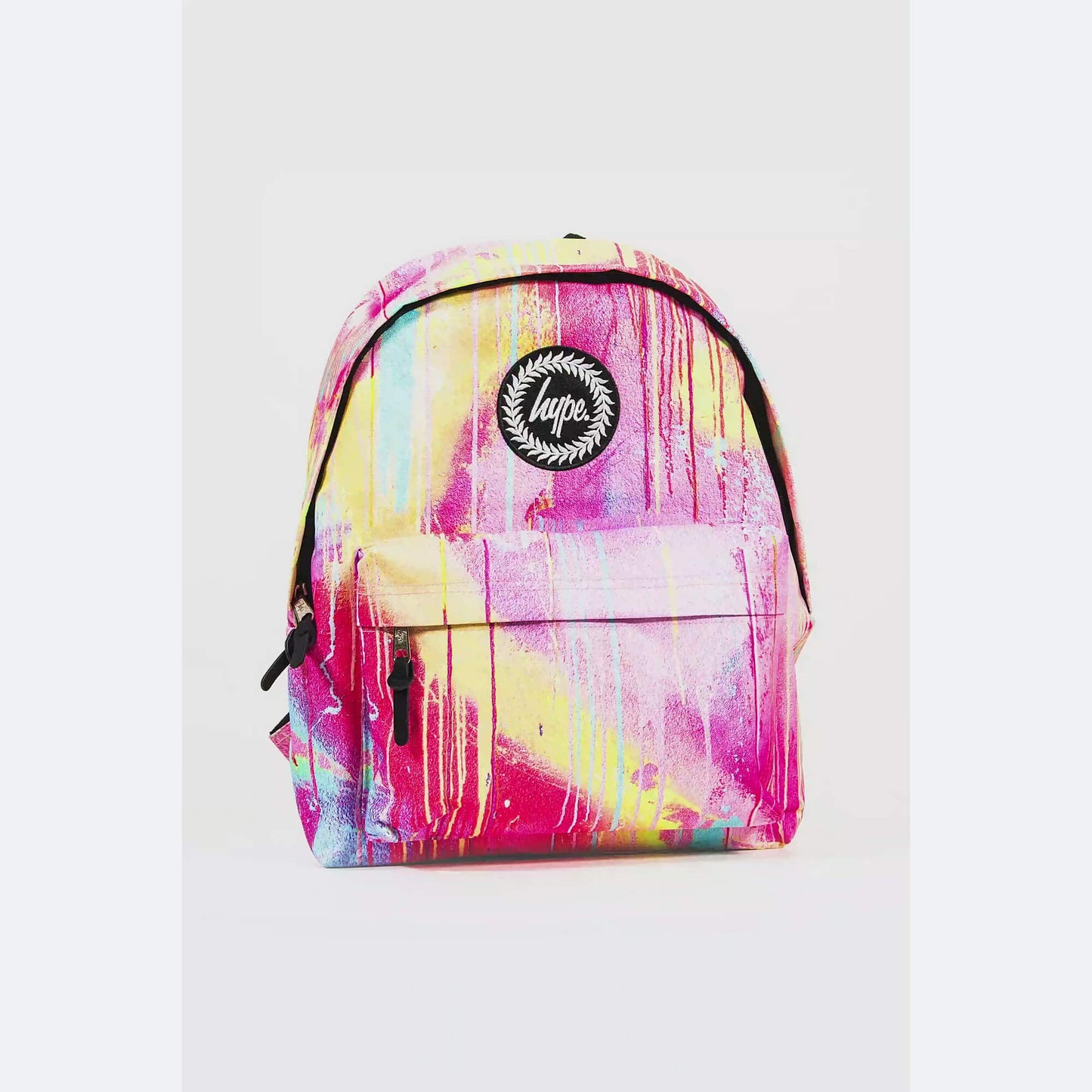 Hype Unisex Pink Spray Drips Crest Backpack Pink