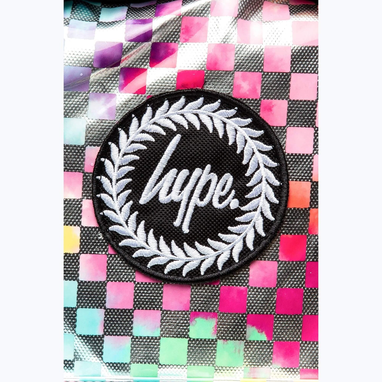 Hype Unisex Multi Rainbow Check Crest Backpack Multi