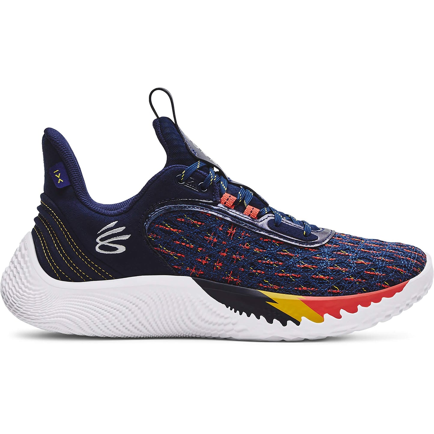 Under Armour Unisex Curry Flow 9 Basketball Shoes Midnight Navy / Orange