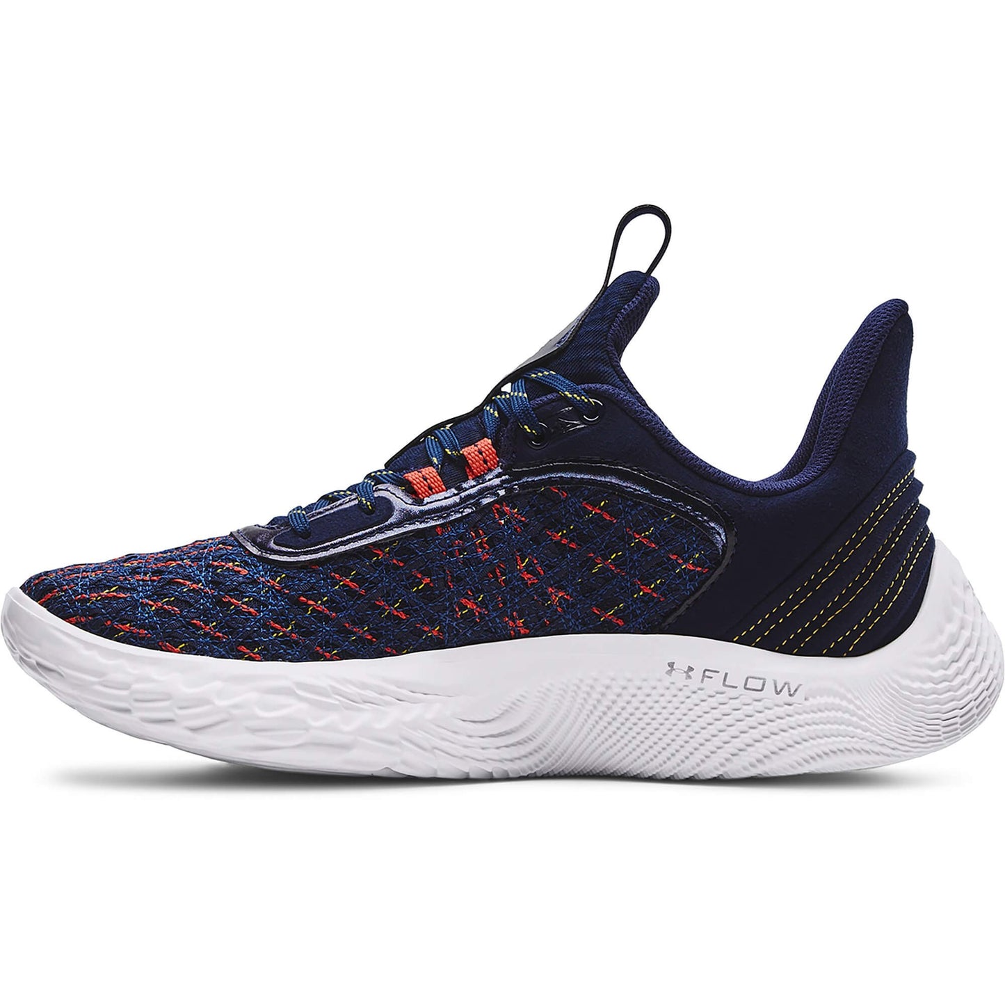 Under Armour Unisex Curry Flow 9 Basketball Shoes Midnight Navy / Orange