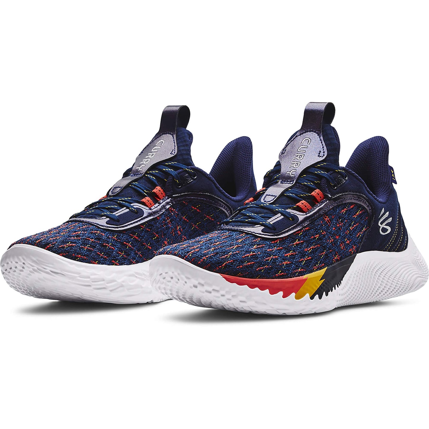 Under Armour Unisex Curry Flow 9 Basketball Shoes Midnight Navy / Orange