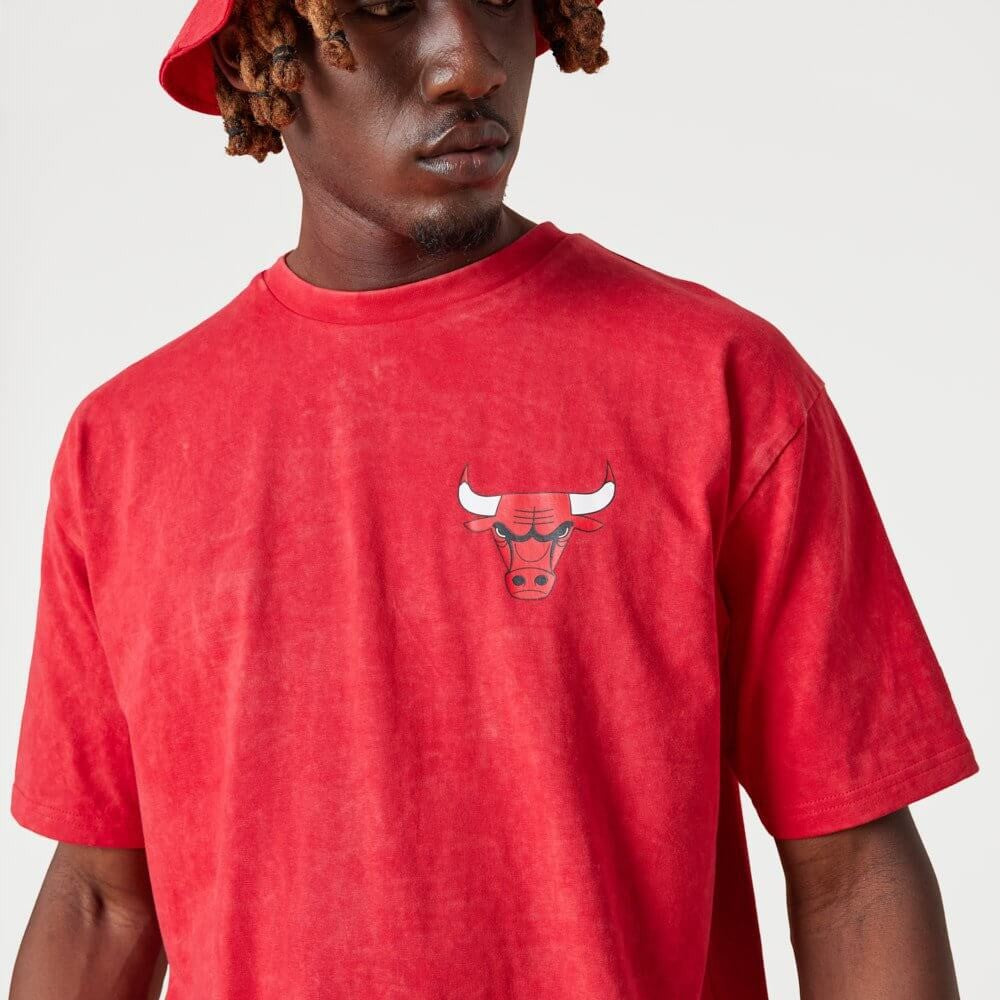 NEW ERA tričko NBA Washed pack graphic os tee CHICAGO BULLS Red