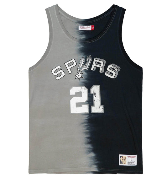 Mitchell & Ness NBA Tie Dye Cotton N&N Tank SAN ANTONIO SPURS TIM DUNCAN BLACK / GREY
