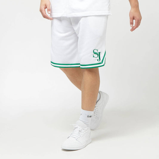 Sean John Monogram Logo Basketball Terry Shorts white/green