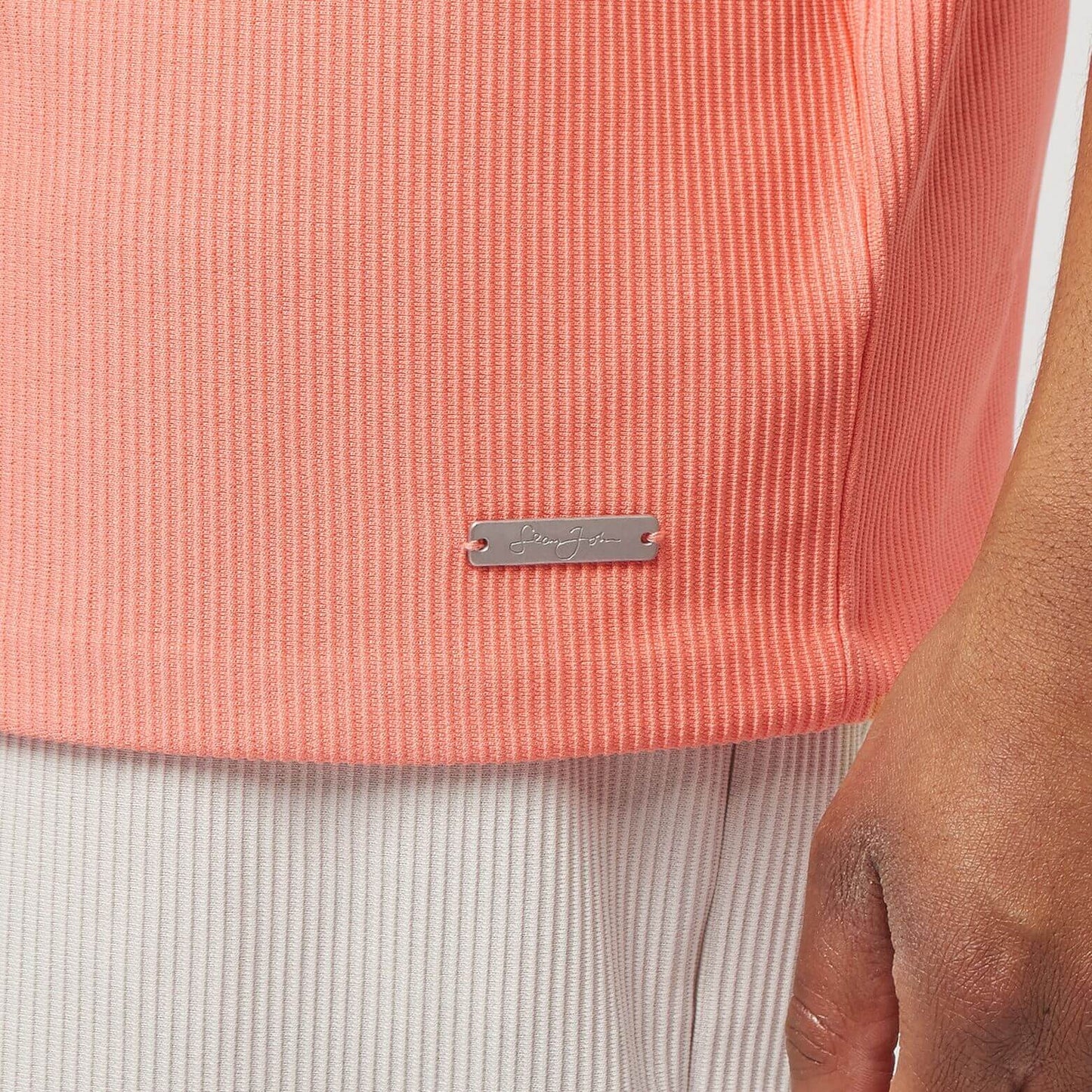 Sean John Metall Logo Plissee Tee coral