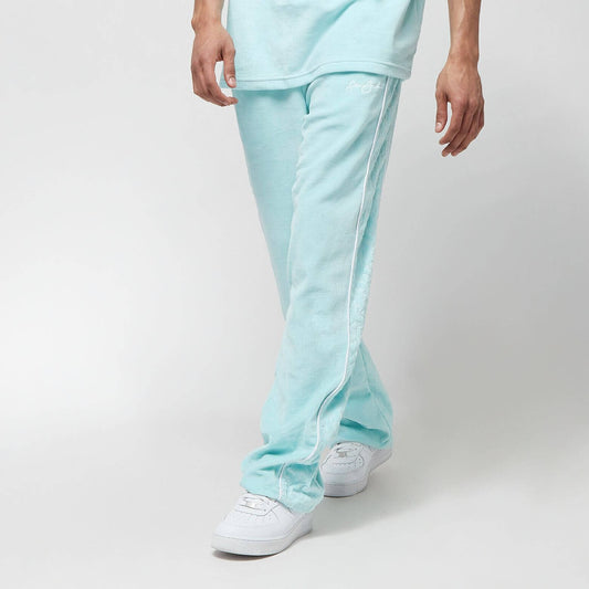 Tepláky Sean John Monogram Logo Devoré Velours Trackpants bledozelené