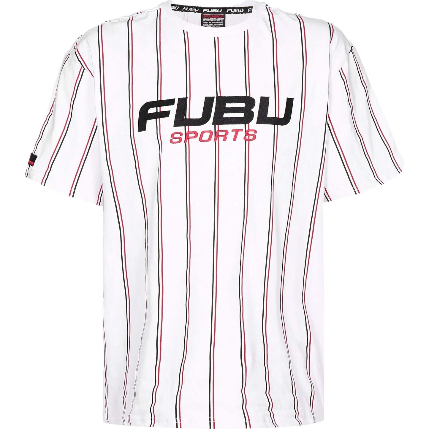 FUBU Corporate Sprts Pinstripe Tee white/black/red white