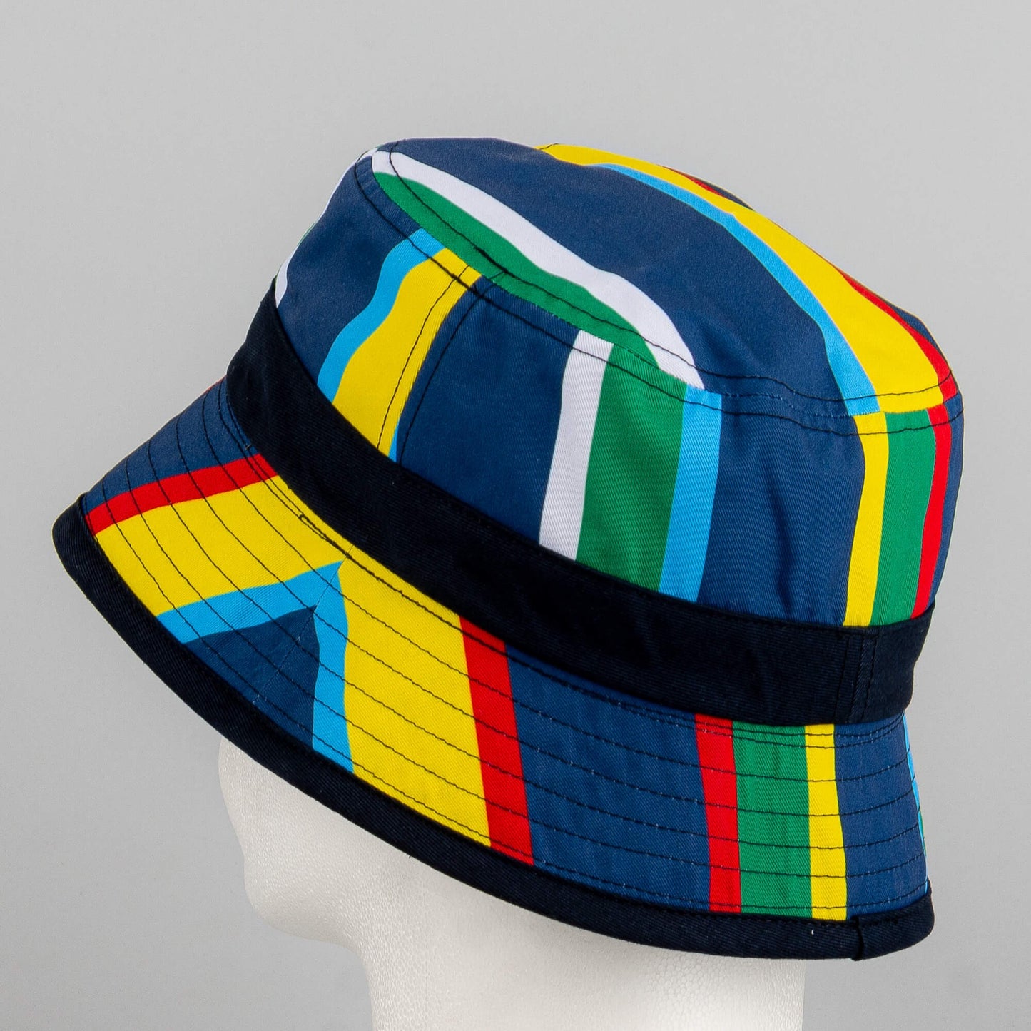 Karl Kani KK Signature Reversible Stripe Bucket Hat navy/red/yellow