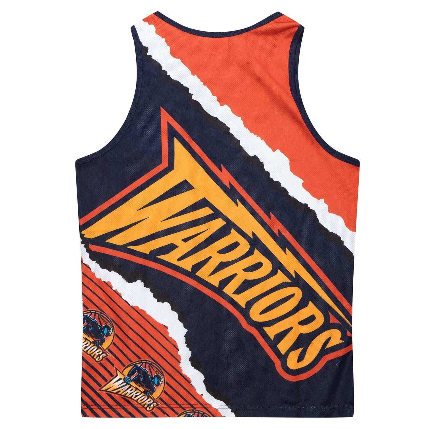 Tielko Mitchell & Ness NBA Jumbotron 2.0 Sublimated Tank GOLDEN STATE WARRIORS tmavomodro-oranžové