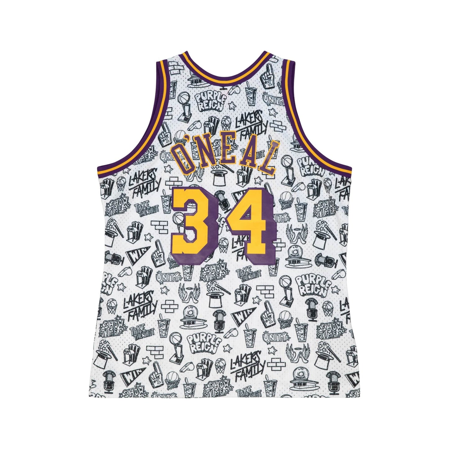 Mitchell & Ness NBA Doodle Swingman Jersey LOS ANGELES LAKERS SHAQUILLE O'NEAL PATTERN / WHITE