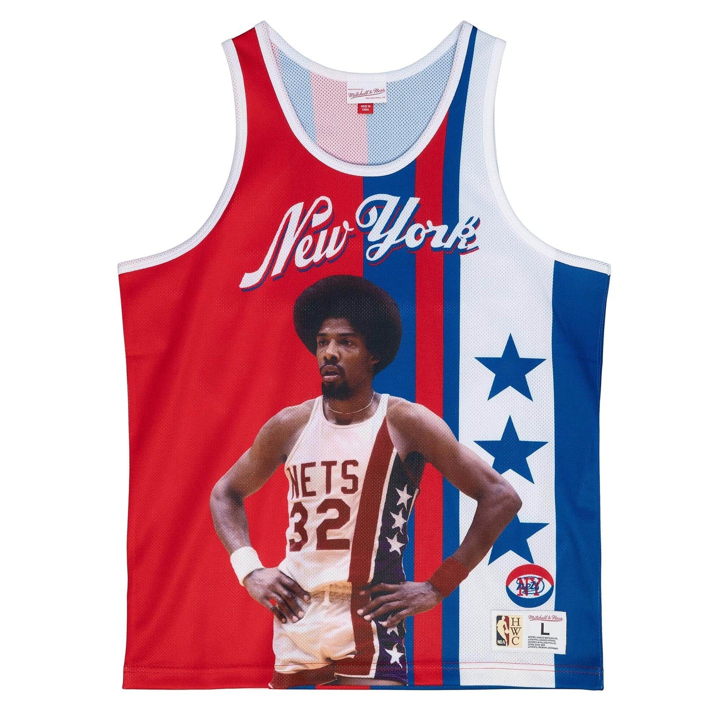 Tielko Mitchell & Ness NBA Sublimated Player Tank Julius Erving New York Nets modro-červené