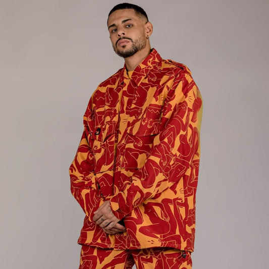 Plátená bunda Grimey Wear Lust Mantra Track Jacket Brown hnedá