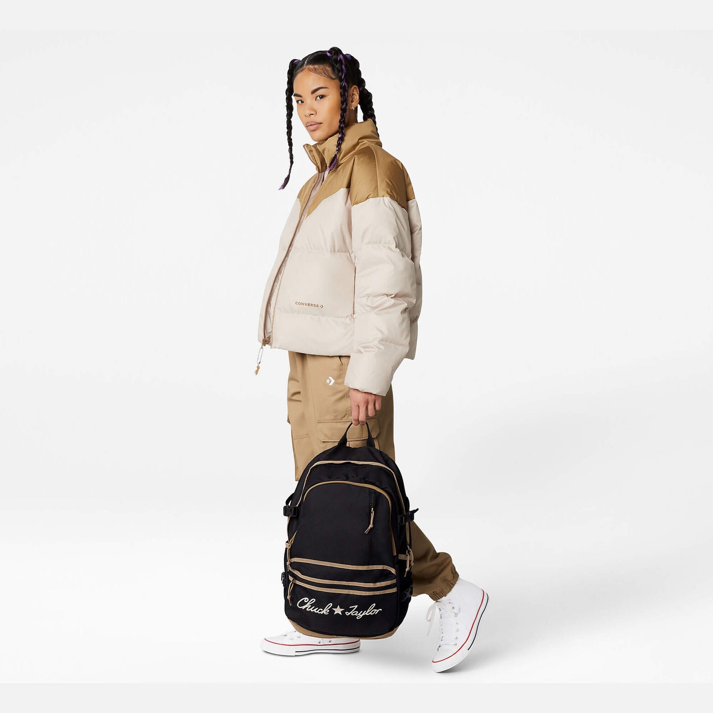 Converse Straight Edge Backpack Large L Black/Sandalwood/White