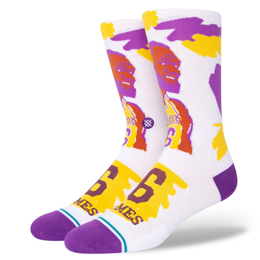 Ponožky Stance NBA Paint LeBron James 6 - Los Angeles Lakers biele