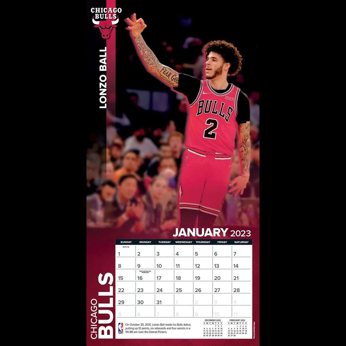 Chicago Bulls - NBA - 2023 (30x60 cm) Team Wall Calendar
