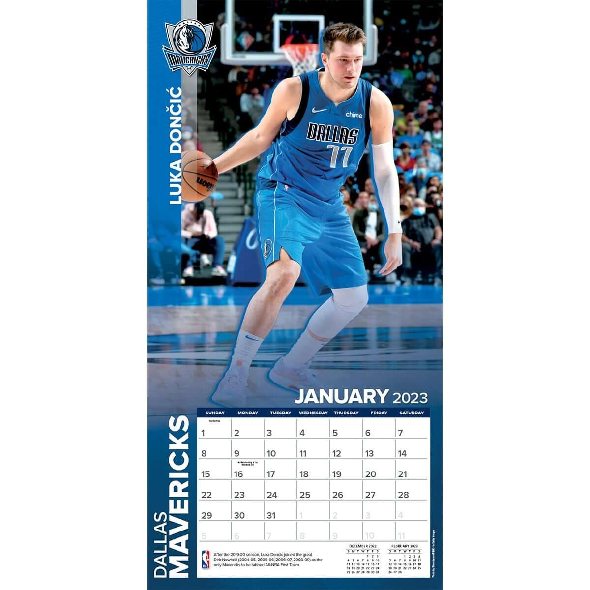 Dallas Mavericks - Luka Doncic - NBA - 2023 (30x60 cm) Player Wall Calendar